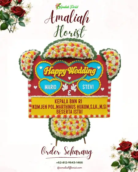 Papan Bunga Pernikahan Pining